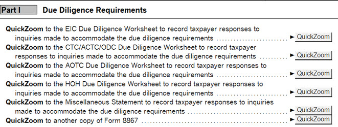 ProSeries Due Diligence WorkSheets - Accountants Community